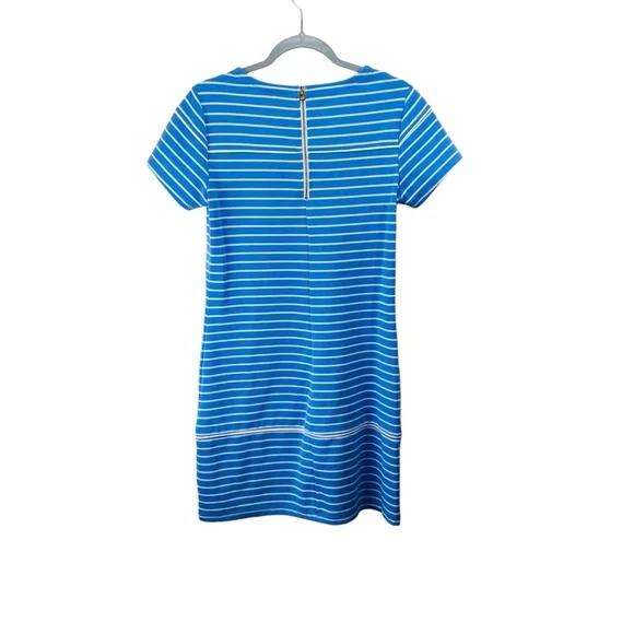 STS Sail To Sable Shift Dress Womens S Blue Striped Short Sleeve Crew Neck Coast - Picture 4 of 9